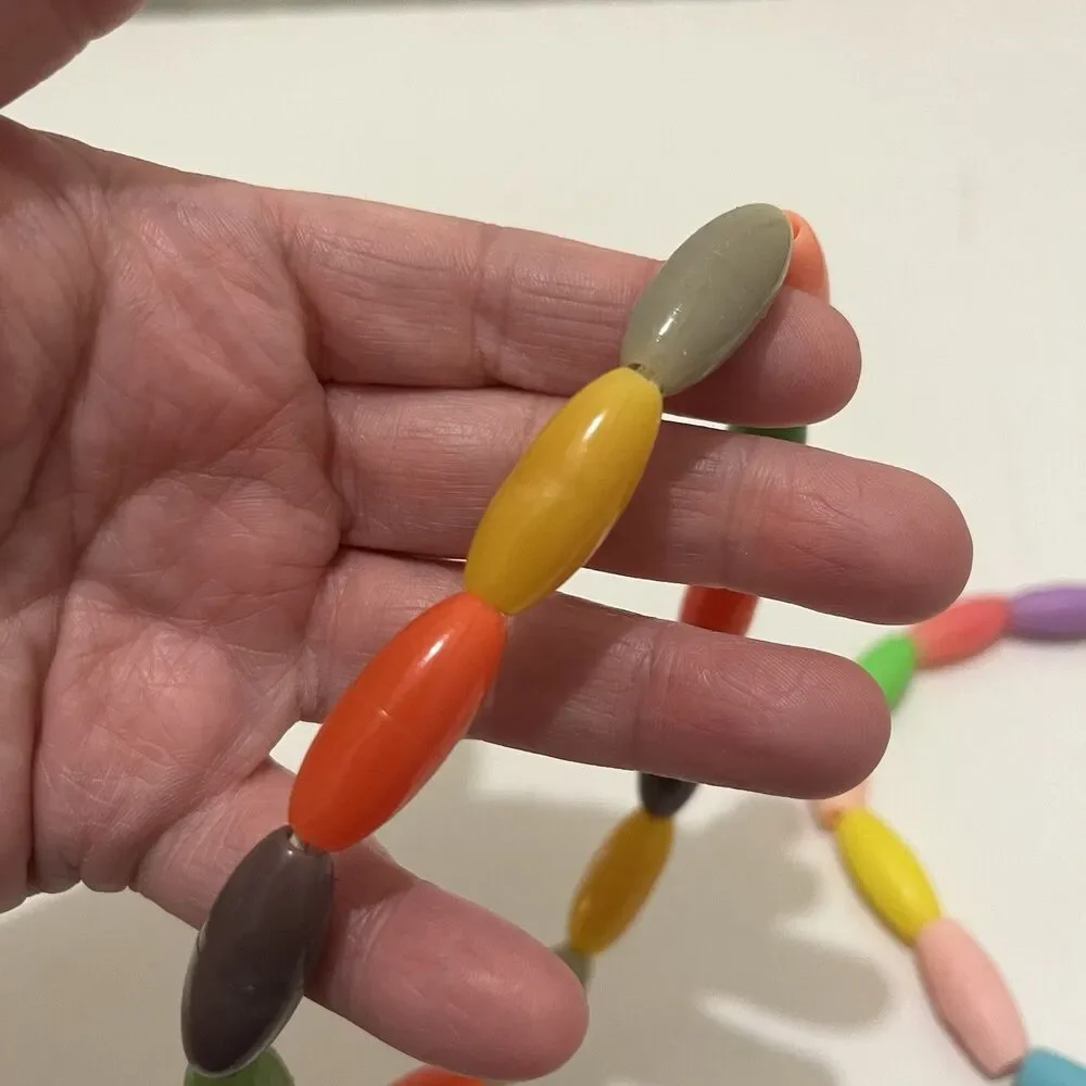 Vintage Teether Teething Ring Beaded Multicolor Lot of 2 70s 80s Toys